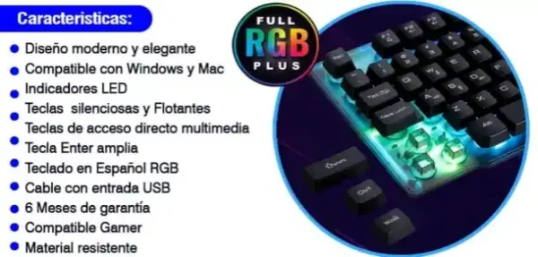 COMBO TECLADO RGB STRATOS PC15